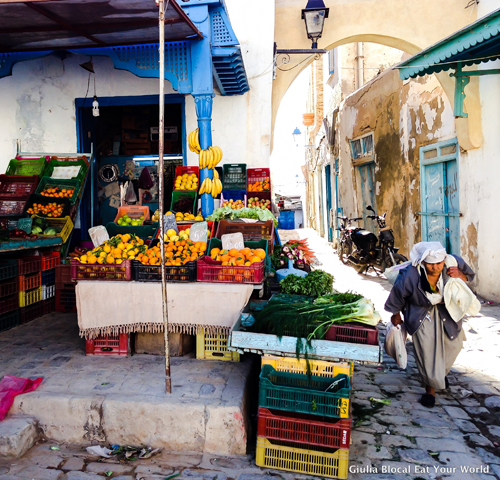 A market scene in Kairouan, Tunisia